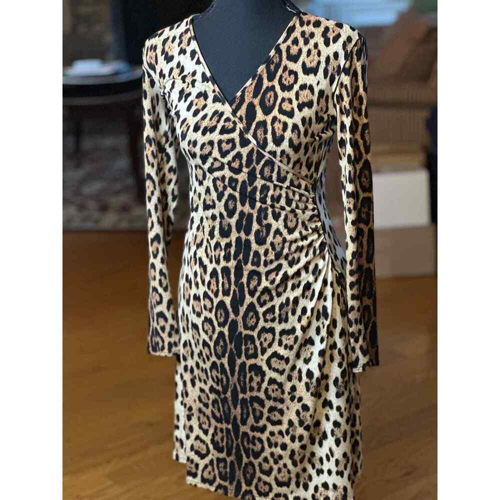 Evo Varro animal print wrap dress size S